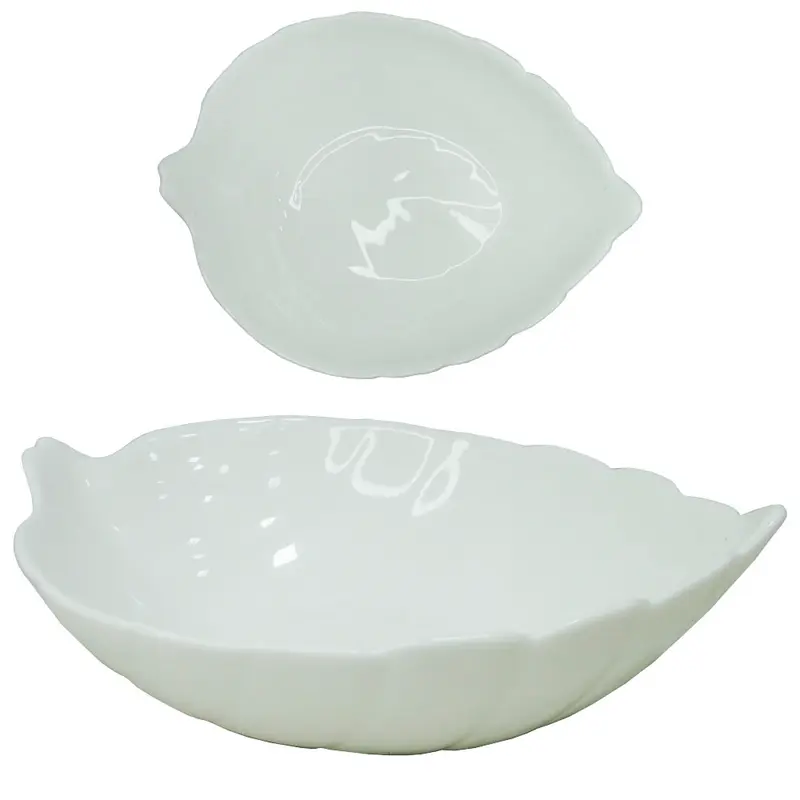 PETISQUEIRA DE VIDRO FOLHA BRANCO 350ML 17X13X5CM