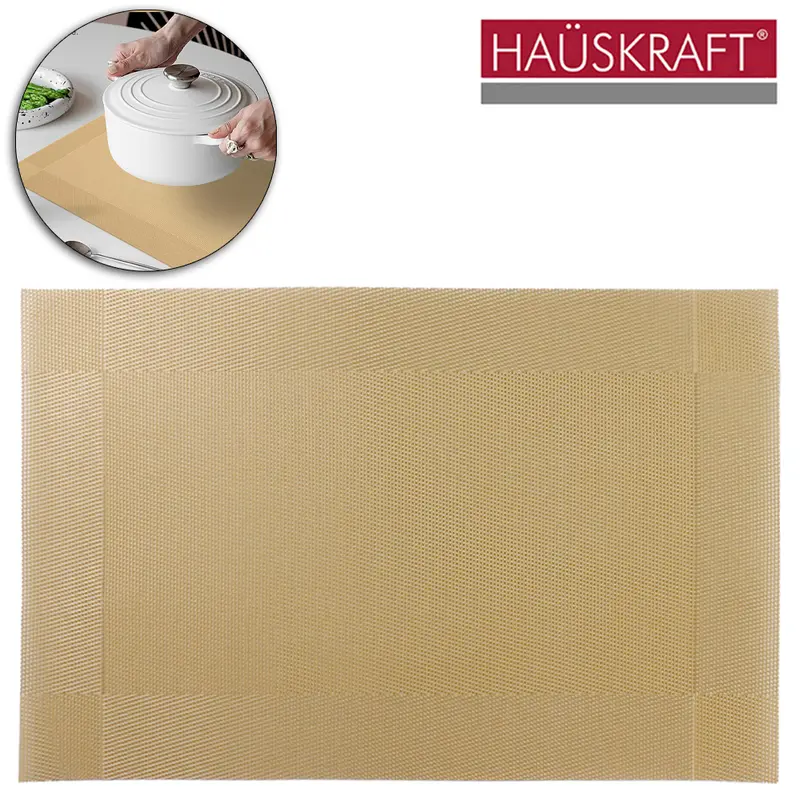 TOALHA LUGAR AMERICANO DE PVC RETANGULAR GANA BEGE HAUSKRAFT 45X30CM