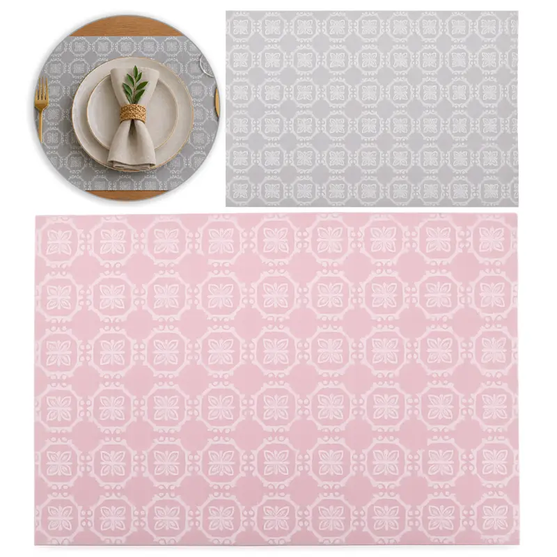TOALHA LUGAR AMERICANO DE PVC RETANGULAR FLEURS DREAM 45X30CM