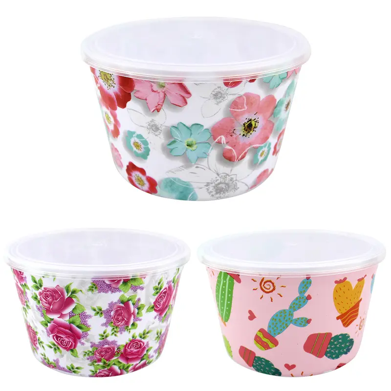 POTE DE PLASTICO REDONDO COM TAMPA ESTAMPAS SORTIDAS 1050ML