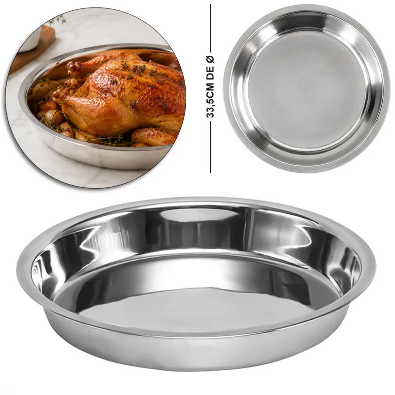 BANDEJA DE INOX REDONDA 4X33,5CM DE Ø