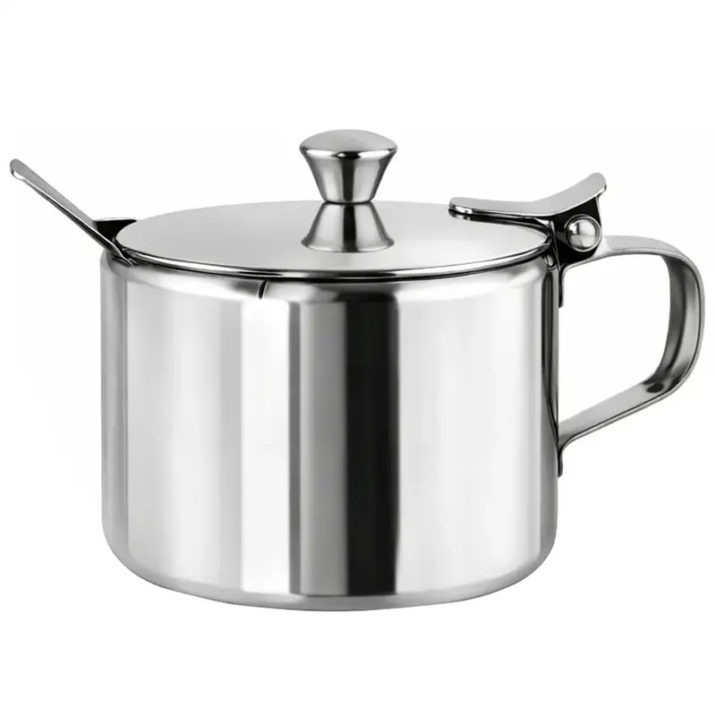 ACUCAREIRO COM TAMPA + COLHER DE INOX 250ML 5,8X8CM DE Ø