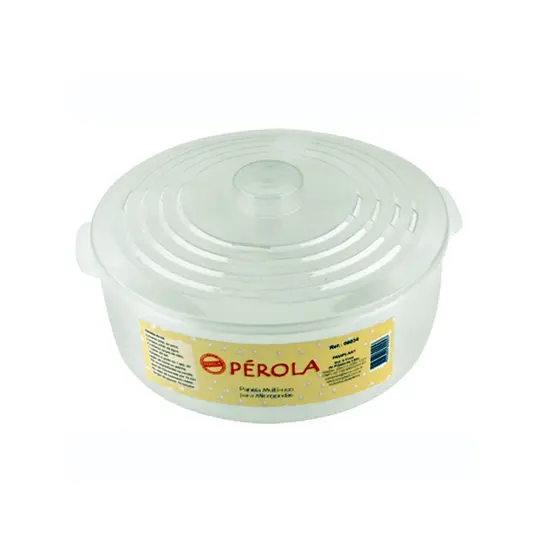 POTE PANELA DE MICROONDAS DE PLASTICO REDONDA PEROLA 2L 10X20CM DE Ø