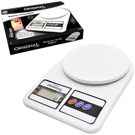 BALANCA DIGITAL PARA COZINHA 10KG PREMIUM A PILHA NA CAIXA