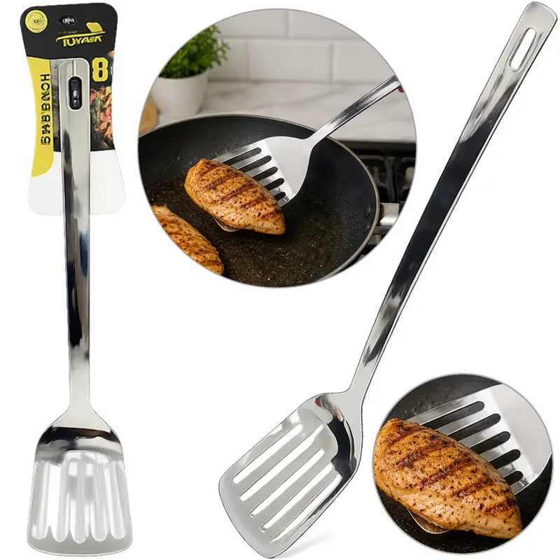 ESPATULA VAZADA DE INOX PREMIUM TOP CASA 36X7,5CM