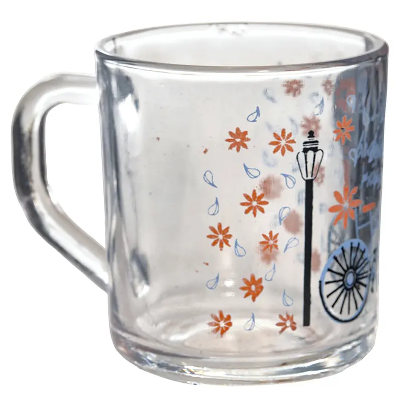 CANECA XICARA DE VIDRO BICICLETA 215ML