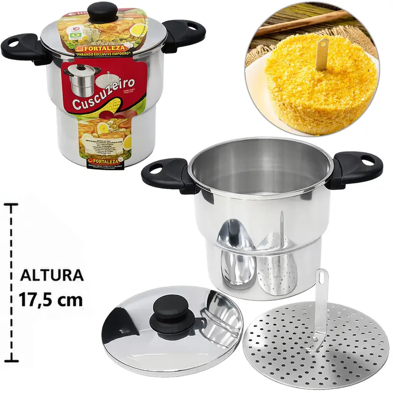 CUSCUZEIRA DE ALUMINIO Nº16 POLIDO 2,6L