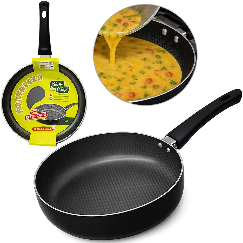 FRIGIDEIRA RETA GRAN CHEF ARTISTIC ANTIADERENTE 6 CAMADAS SEM TAMPA 2,4L 24CM DE Ø