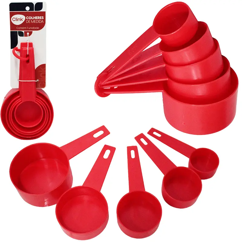 CONJUNTO DE COLHER MEDIDORA DE PLASTICO COM 5 PECAS
