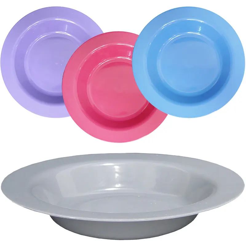 PRATO DE PLASTICO FUNDO COLORS 21,5CM DE Ø