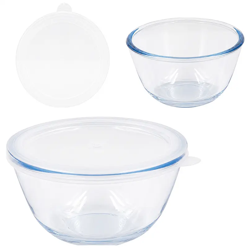 TIGELA DE VIDRO REDONDA BOWL COM TAMPA DE PLASTICO NEX COOK 500ML 7,3X13,2CM DE Ø