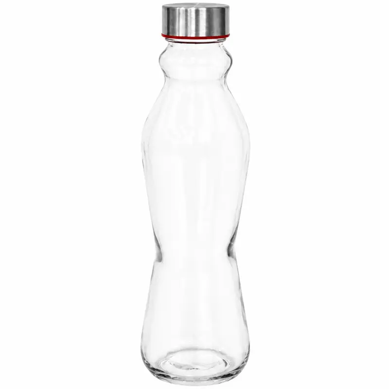 GARRAFA DE AGUA DE VIDRO COM TAMPA DE INOX 500ML