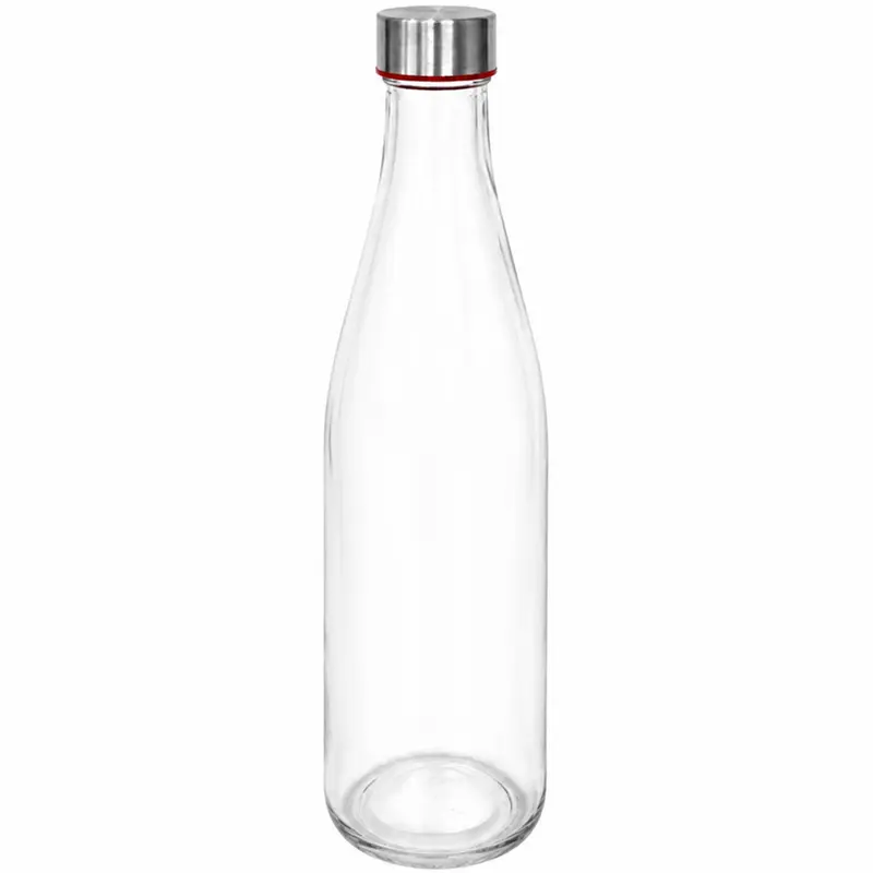 GARRAFA DE AGUA DE VIDRO COM TAMPA DE INOX 500ML
