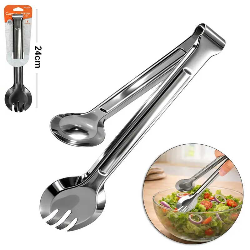 PEGADOR DE SALADA DE INOX 24X6,5CM
