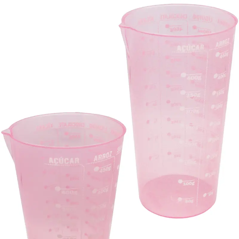 COPO DE MEDIDA / DOSADOR GRADUADO DE PLASTICO ROSA COM BICO DONA COTTA 570ML