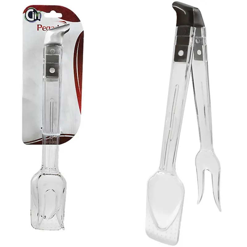 PEGADOR DE ACRILICO MULTIUSO CABO DE INOX 25X4,5CM NA CARTELA