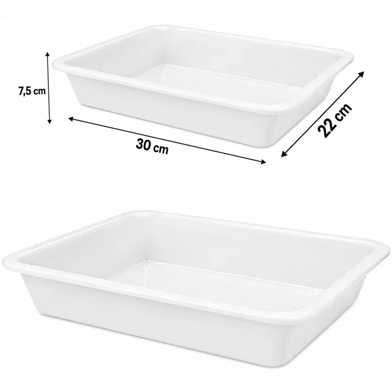 BANDEJA DE PLASTICO RETANGULAR LEITOSA MULTIUSO COM ALCA 3L 30X22X7,5CM