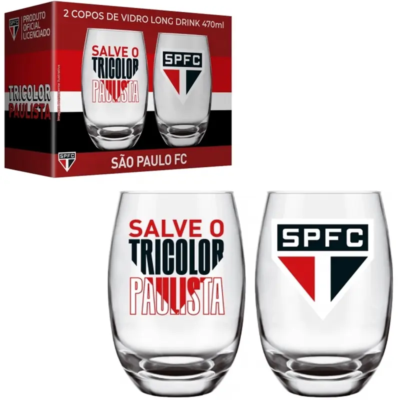 JOGO DE COPO DE VIDRO LONG DRINK BELIZE SAO PAULO COM 2 PECAS 470ML