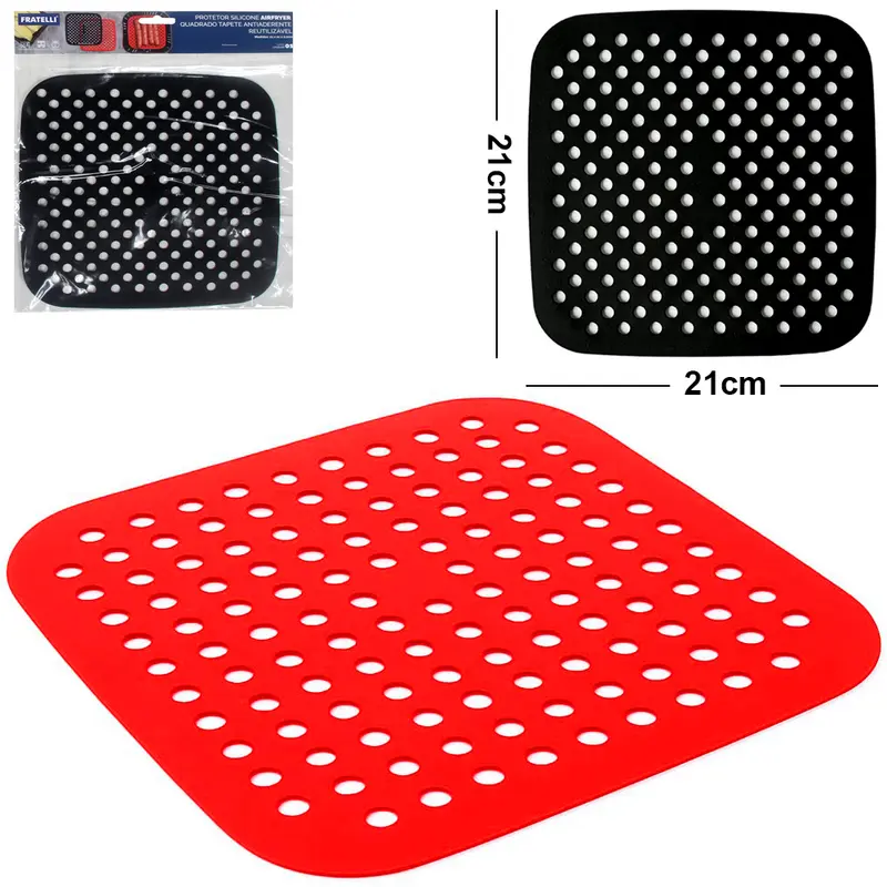 TAPETE ESTEIRA CULINARIO DE SILICONE QUADRADO PARA AIR FRYER / FRITADEIRA ELETRICA 21CM