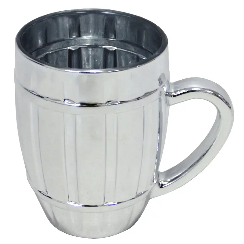 CANECA XICARA DE VIDRO ROYAL METALIZADO PRATA 500ML