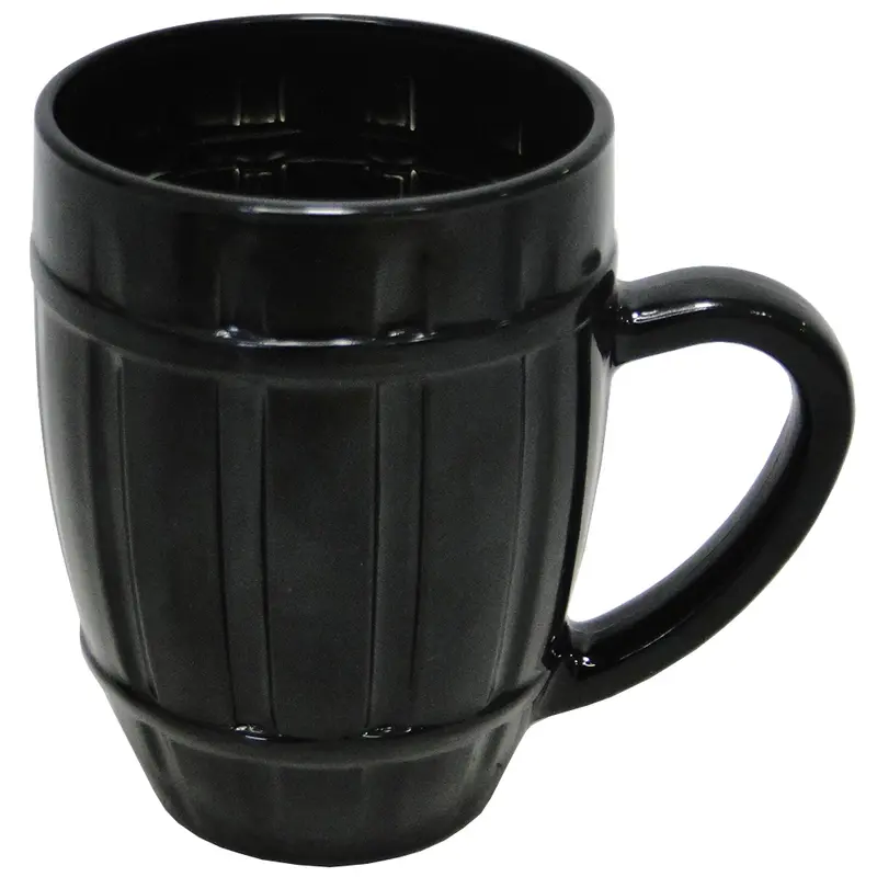 CANECA XICARA DE VIDRO ROYAL PRETA 500ML