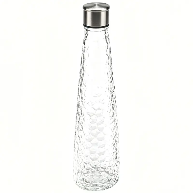GARRAFA DE AGUA DE VIDRO MAR COM TAMPA DE INOX 750ML