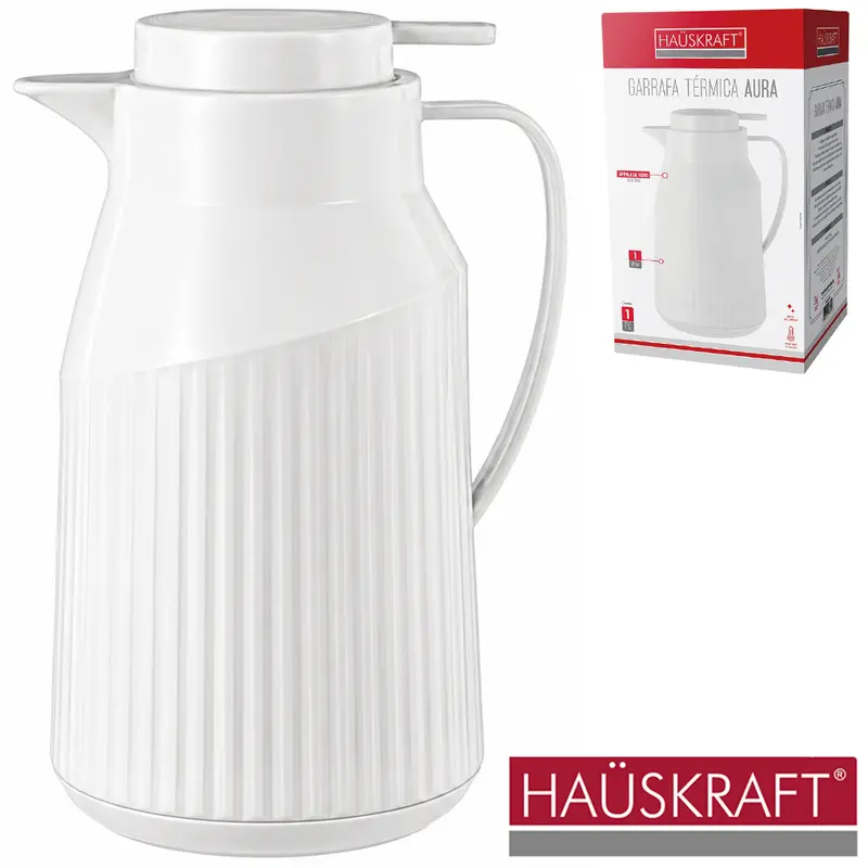 GARRAFA TERMICA COM AMPOLA DE VIDRO + GATILHO AURA BRANCA HAUSKRAFT 1,5L