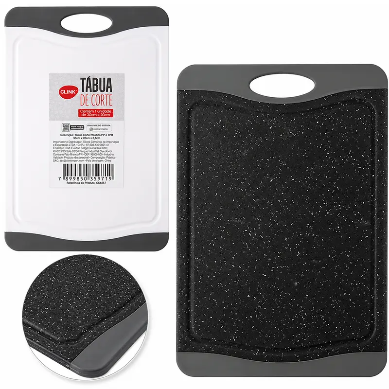 TABUA DE CORTE DE PLASTICO RETANGULAR 30X20CM