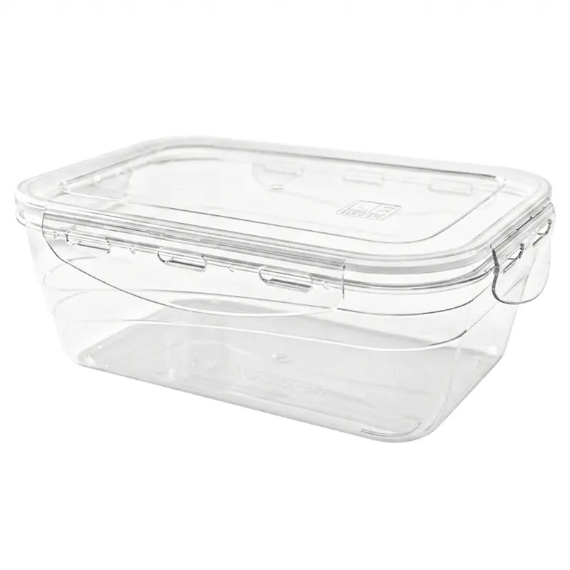POTE DE PLASTICO RETANGULAR COM TAMPA HERMETICA E TRAVA 1000ML 19X13X7CM