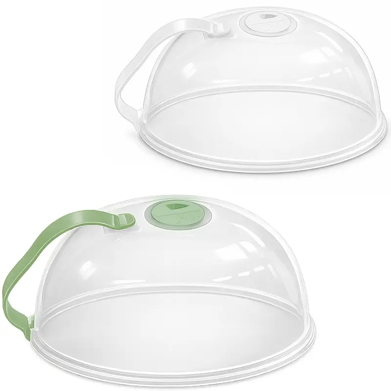 TAMPA DE MICROONDAS DE PLASTICO PARA ALIMENTOS COM VALVULA E ALCA 9X26CM DE Ø