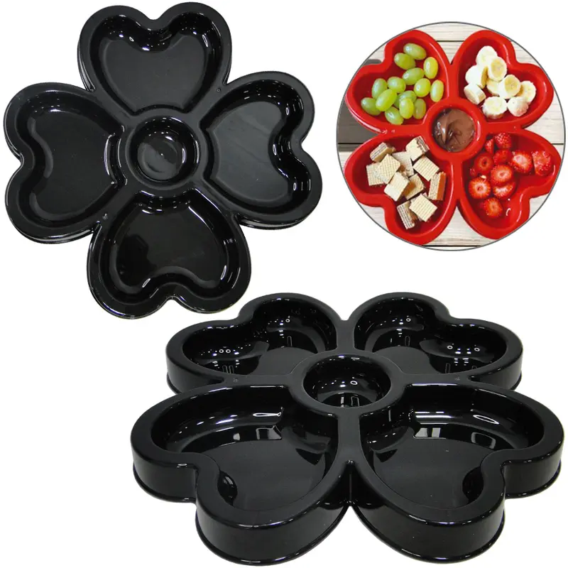 PETISQUEIRA DE PLASTICO TREVO COM 5 DIVISORIAS PRETO 30X30CM