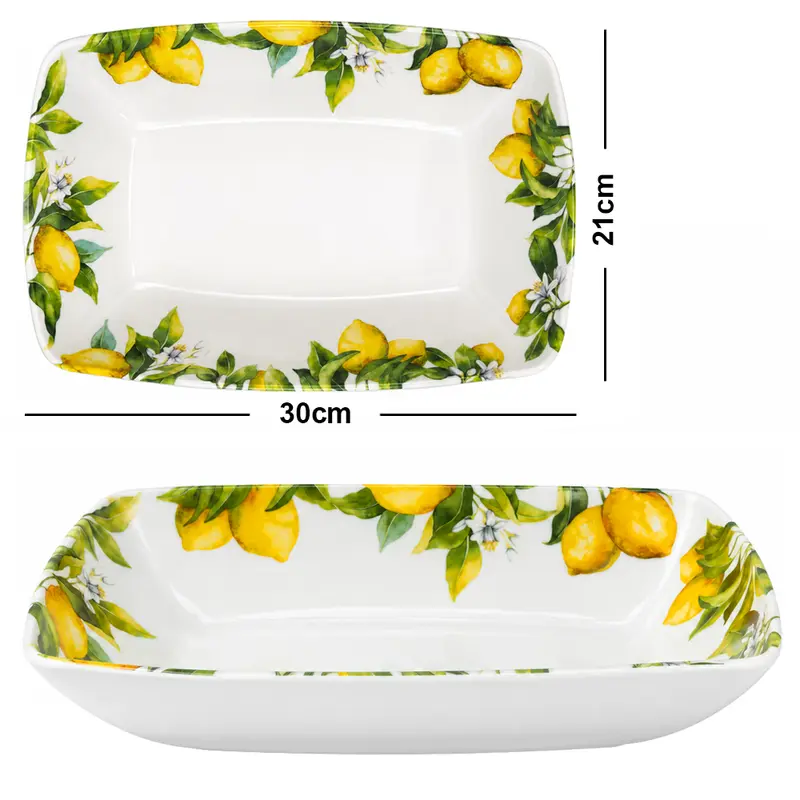 TRAVESSA DE MELAMINA RETANGULAR P PREMIUM SICILIA 2100ML 30X21X6,5CM