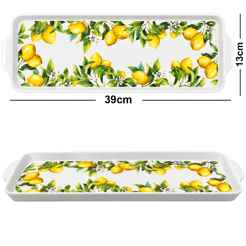 TRAVESSA DE MELAMINA RETANGULAR COM ALCA PREMIUM SICILIA 39X13X2CM