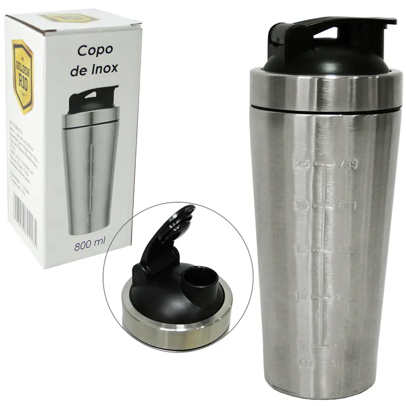 COPO COQUETELEIRA SHAKEIRA DE INOX 800ML NA CAIXA