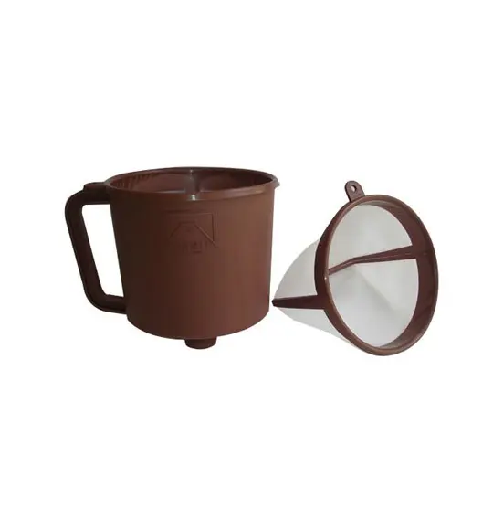 PORTA FILTRO / COADOR DE CAFE COM FILTRO PERMANENTE COAMIL MARROM