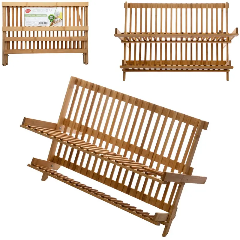 ESCORREDOR SECADOR DE PRATOS / COPOS DE BAMBU DOBRAVEL 45X33CM
