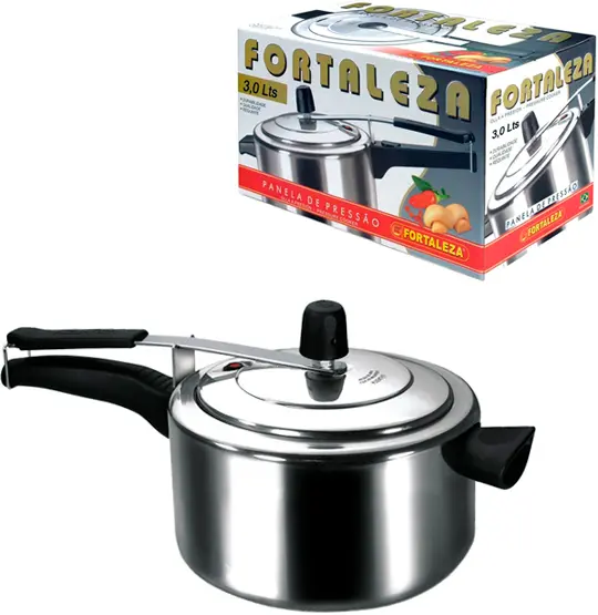 PANELA DE PRESSAO DE ALUMINIO POLIDO 3L