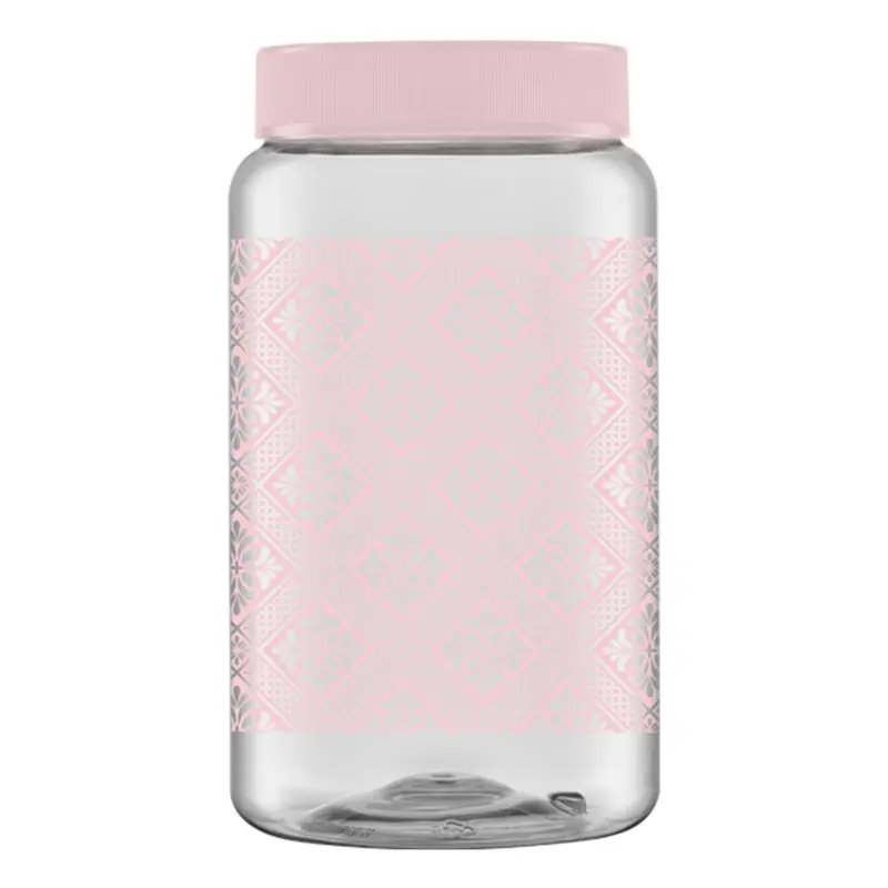 ORGANIZADOR DE PLASTICO REDONDO PERSA COM TAMPA DE ROSCA ROSA 1450ML