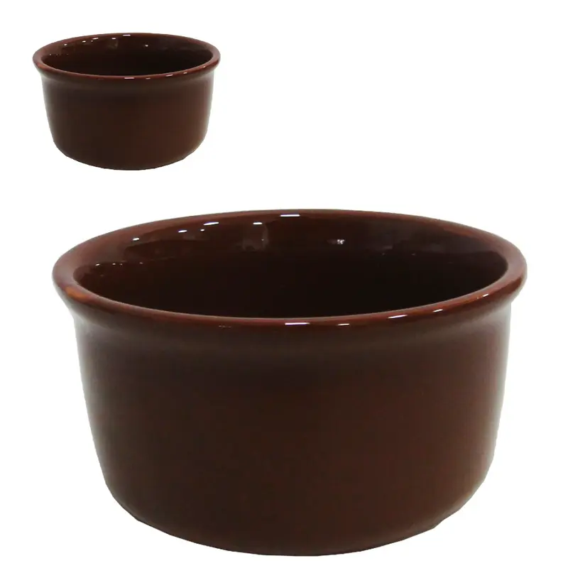 TIGELA CUMBUCA DE PORCELANA REDONDA MARROM 500ML