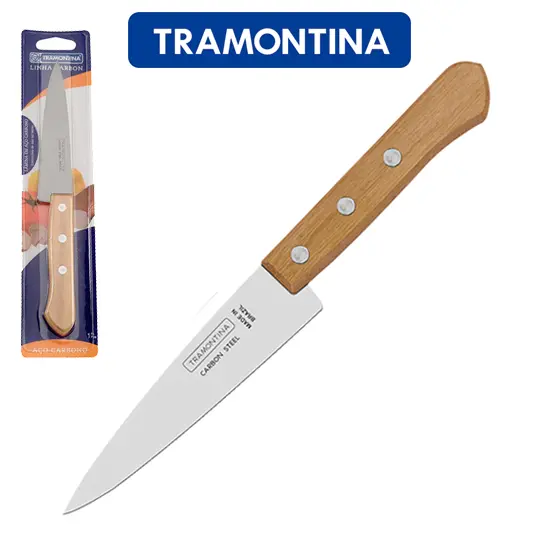 FACA PEIXEIRA DE ACO CARBONO 5'' CABO MADEIRA CARBON