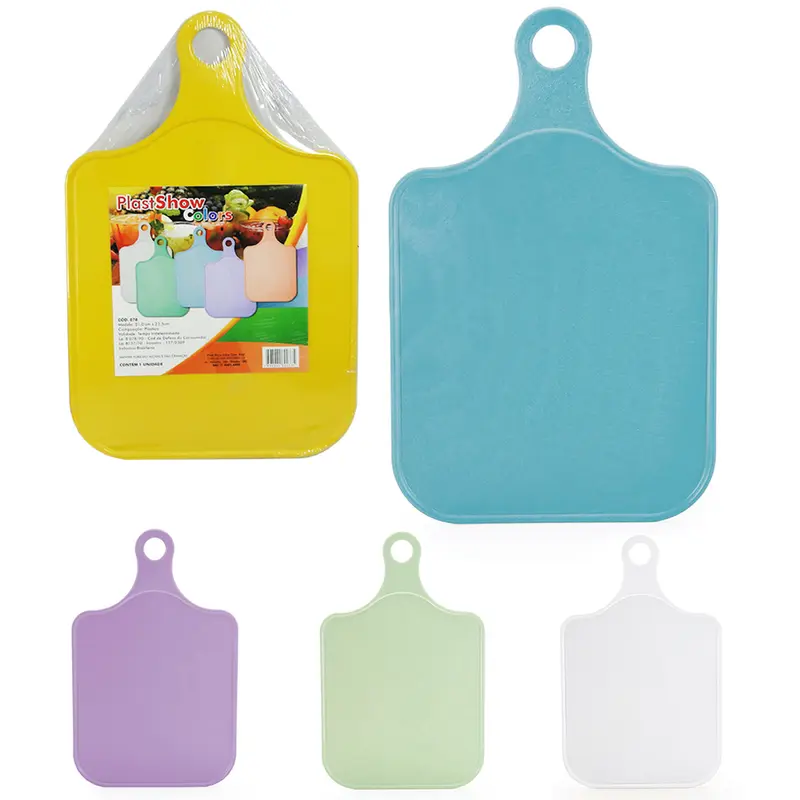 TABUA DE CORTE DE PLASTICO COM PEGADOR COLORS 21X23,5CM