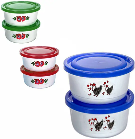CONJUNTO DE POTE DE PLASTICO REDONDO PRIME COM TAMPA COLORS 2 PECAS 1250ML