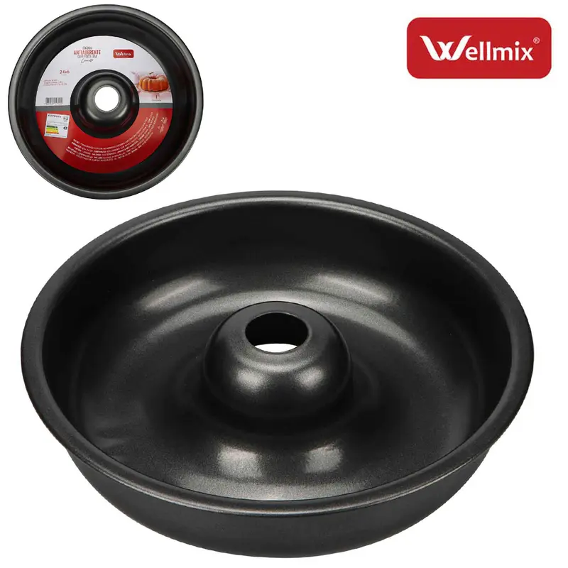 FORMA ASSADEIRA DE ACO CARBONO ANTIADERENTE PARA BOLO / TORTA / PUDIM COCINATO 6X24CM DE Ø