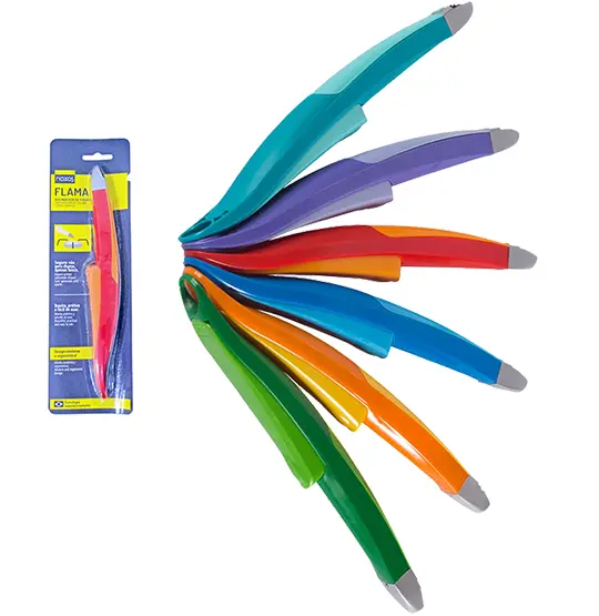 ACENDEDOR DE FOGAO A PEDRA FLAMA COLORS 24CM NA CARTELA
