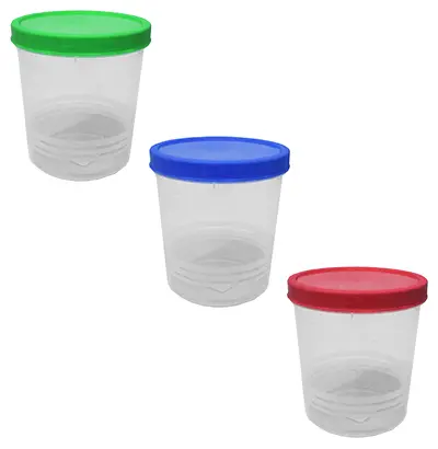 POTE DE PLASTICO REDONDO COM TAMPA DE ROSCA COLORS 500ML