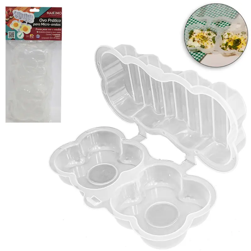 POTE FORMA DE MICROONDAS DE PLASTICO PARA OVO PRATICO 2 EM 1 18CM