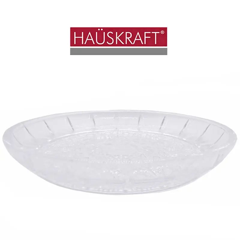 PRATO DE CRISTAL PARA BOLO / DOCES FAMILY HAUSKRAFT 19CM DE Ø NA CAIXA