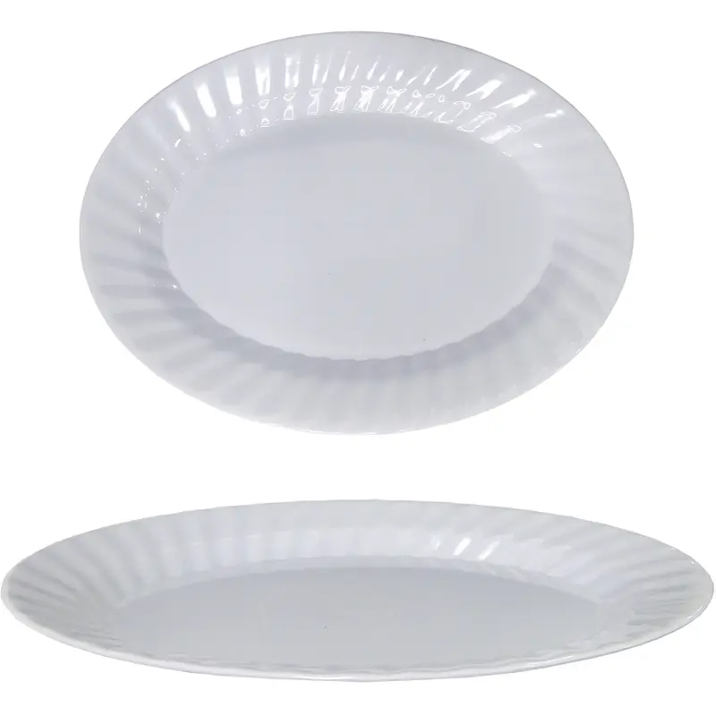 TRAVESSA DE MELAMINA OVAL BRANCO LIGHT 24,5X17CM