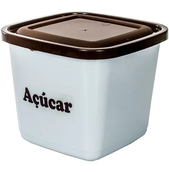 POTE DE PLASTICO QUADRADO PARA ACUCAR 2100ML