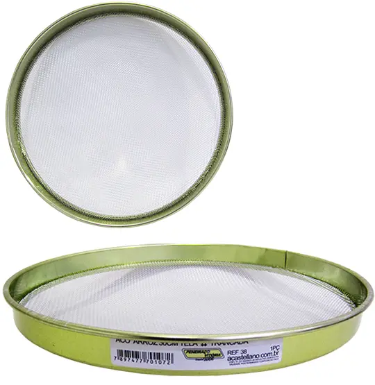 PENEIRA COADOR TIPO ARROZ GALVANIZADO 30CM DE Ø